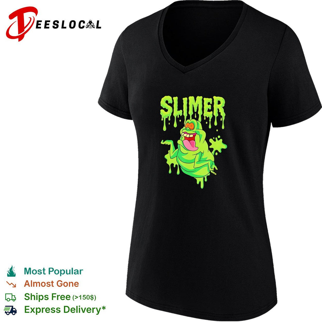 Slimer Ghostbusters Character Logo Slime Dripping Green Ectoplasm Graphic shirt Unisex