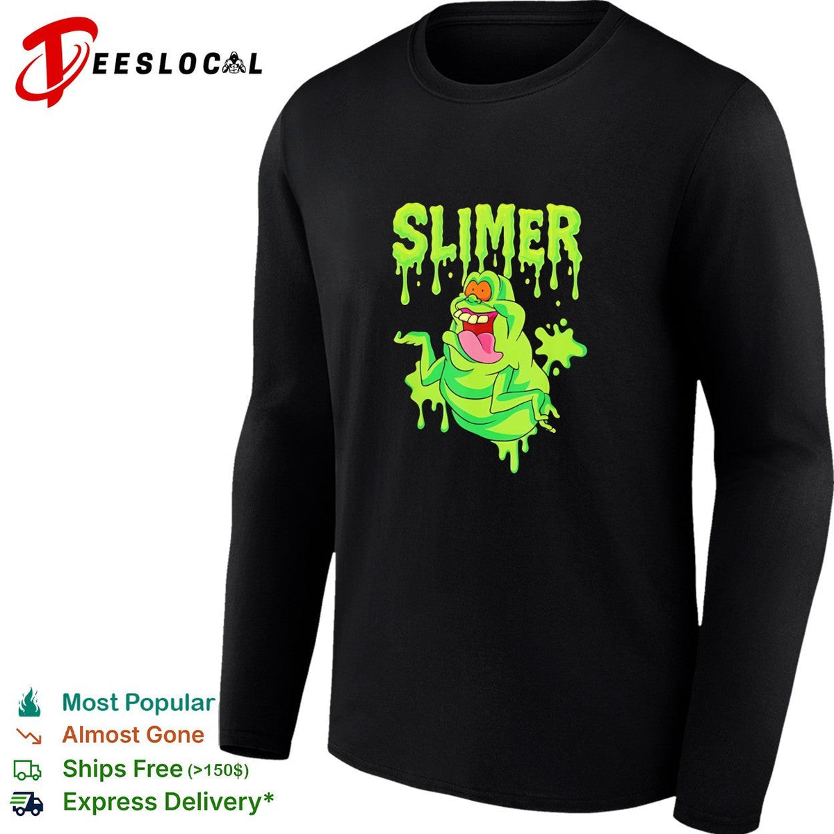 Slimer Ghostbusters Character Logo Slime Dripping Green Ectoplasm Graphic shirt Unisex