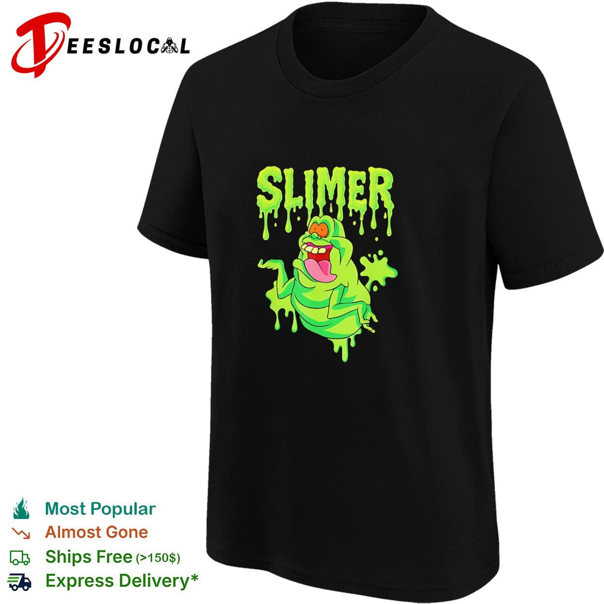 Slimer Ghostbusters Character Logo Slime Dripping Green Ectoplasm Graphic shirt Unisex