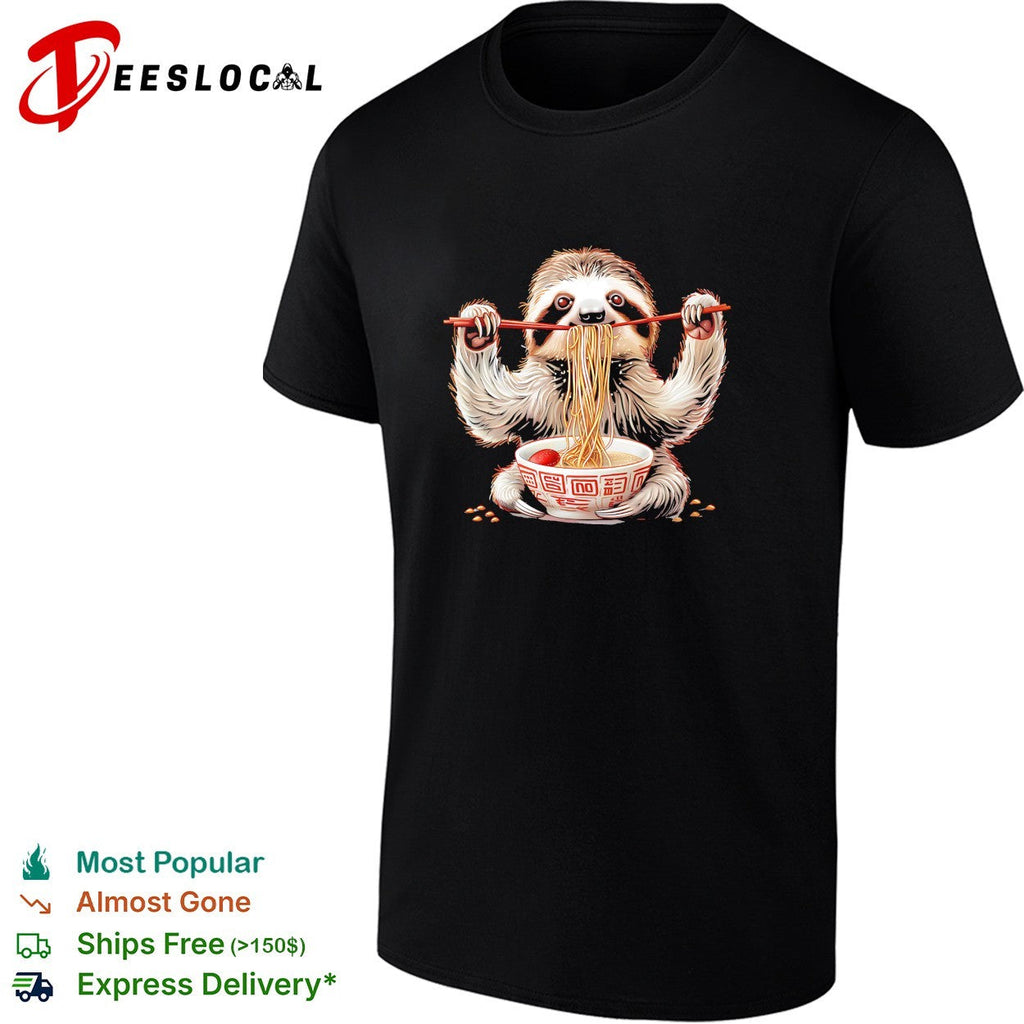 Sloth eating ramen noodles shirt Unisex