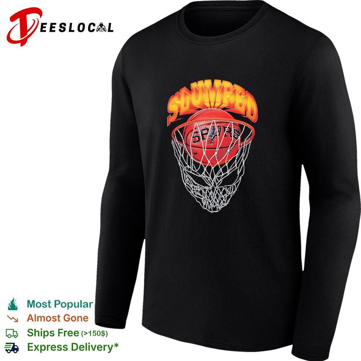 Slumped San Antonio Spurs Basketball Net Graphic Shirt Unisex