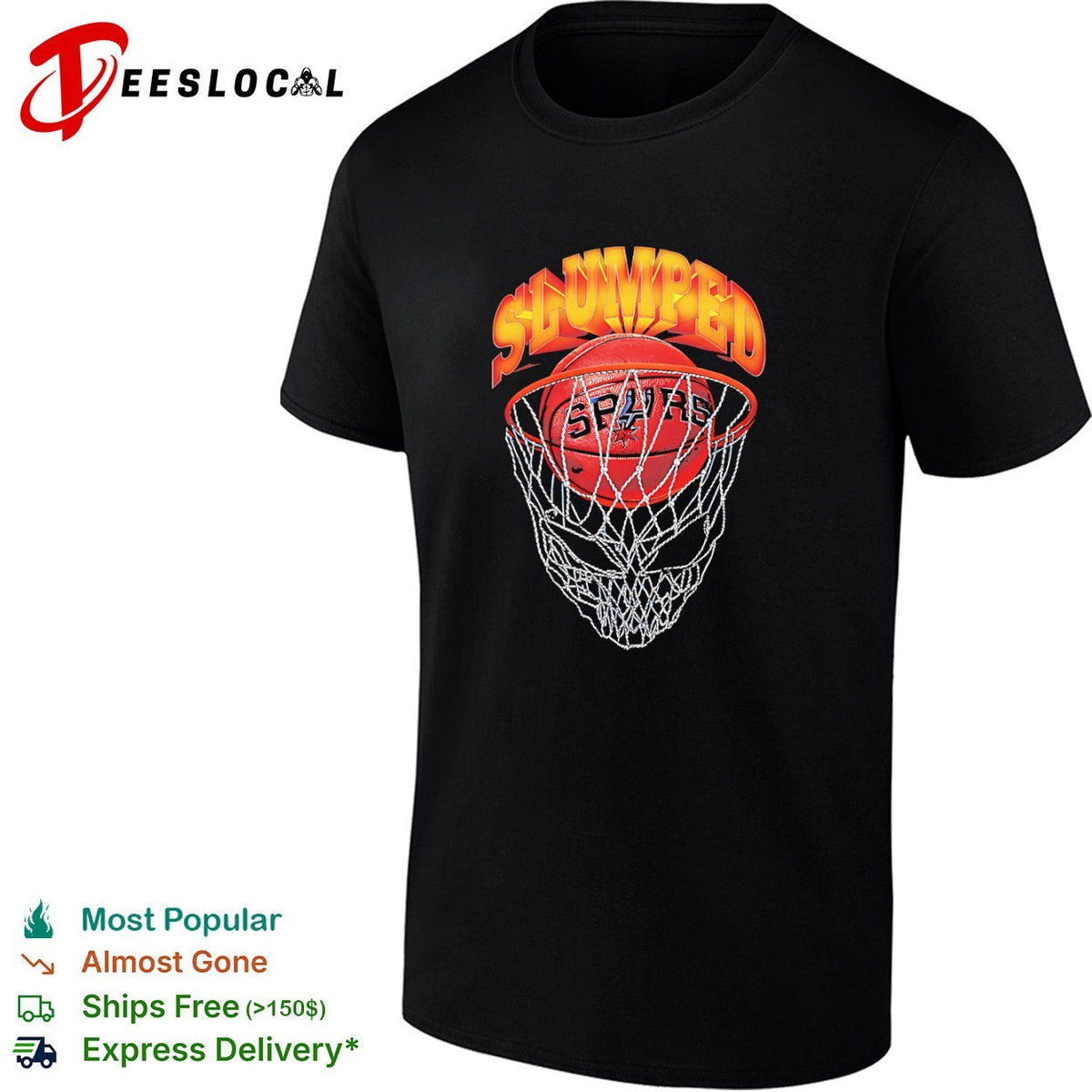 Slumped San Antonio Spurs Basketball Net Graphic Shirt Unisex