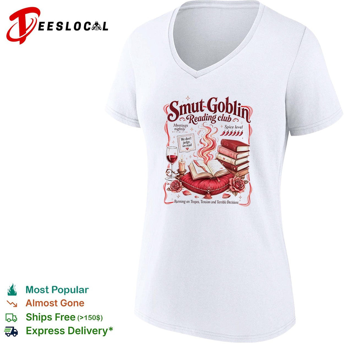 Smut Goblin reading club spice level meetings nightly shirt Unisex