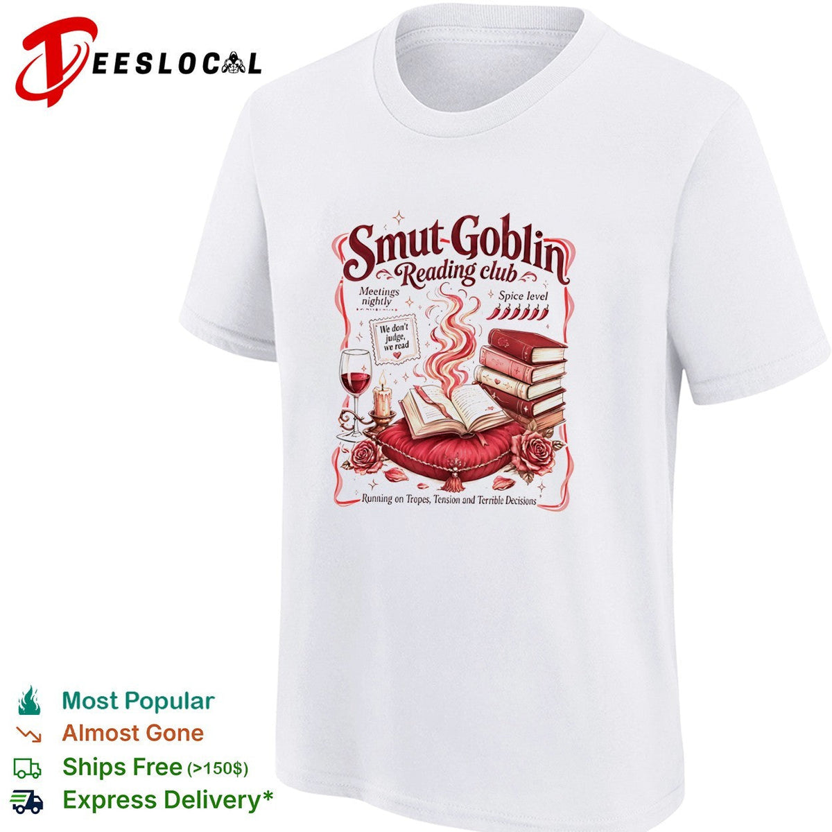 Smut Goblin reading club spice level meetings nightly shirt Unisex
