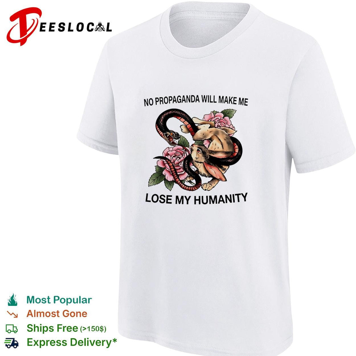 Snake and Rabbit no propaganda will make me lose my humanity shirt Unisex