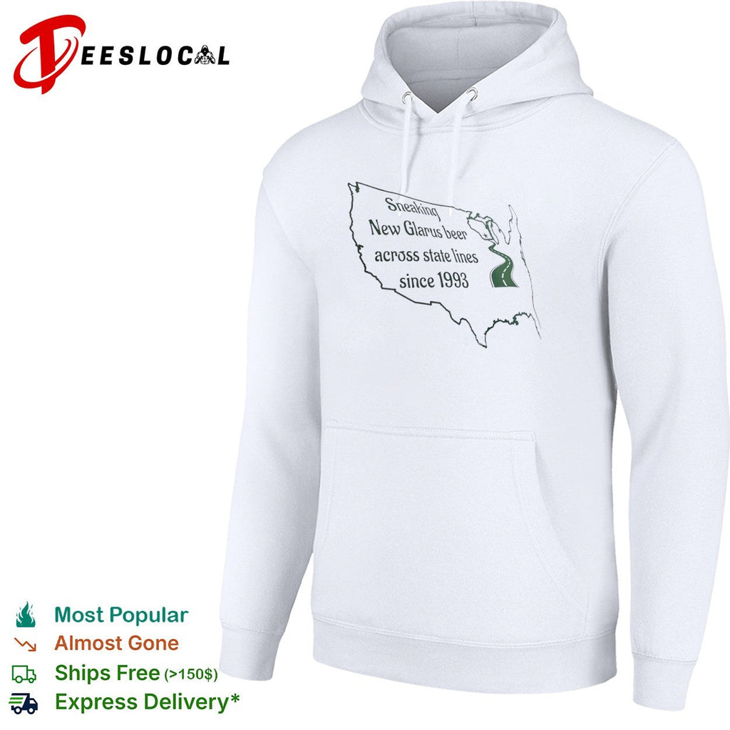 Sneaking New Glarus beer across state lines since 1993 Wisconsin road map shirt Unisex