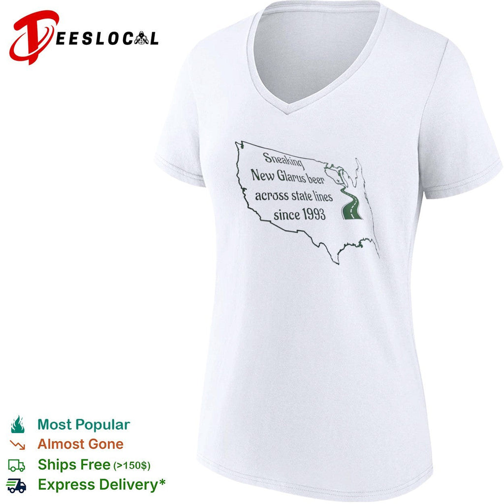 Sneaking New Glarus beer across state lines since 1993 Wisconsin road map shirt Unisex