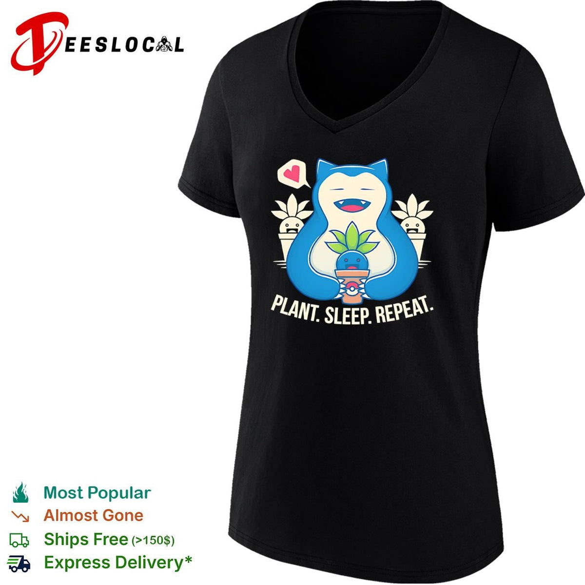 Snorlax plant sleep repeat shirt Unisex