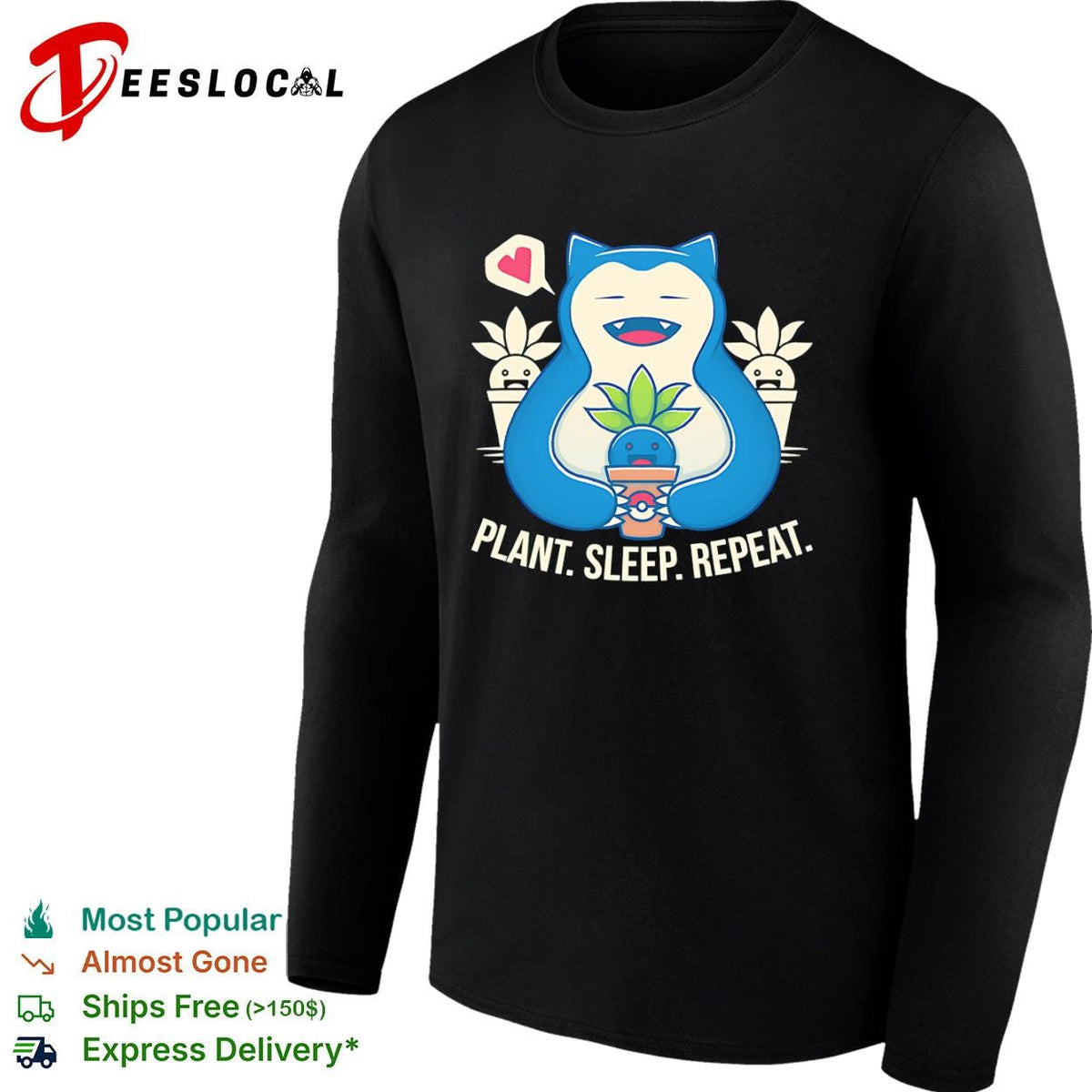 Snorlax plant sleep repeat shirt Unisex