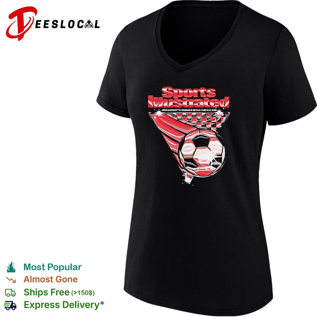 Soccer ball dynamic action sports magazine style graphic shirt Unisex