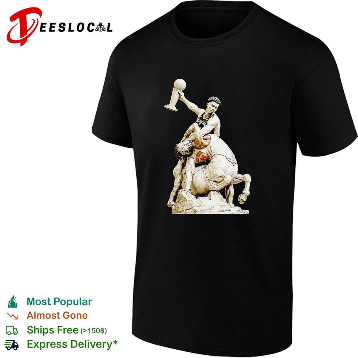 Soccer champion World Cup trophy marble centaur classical sculpture art dark shirt Unisex