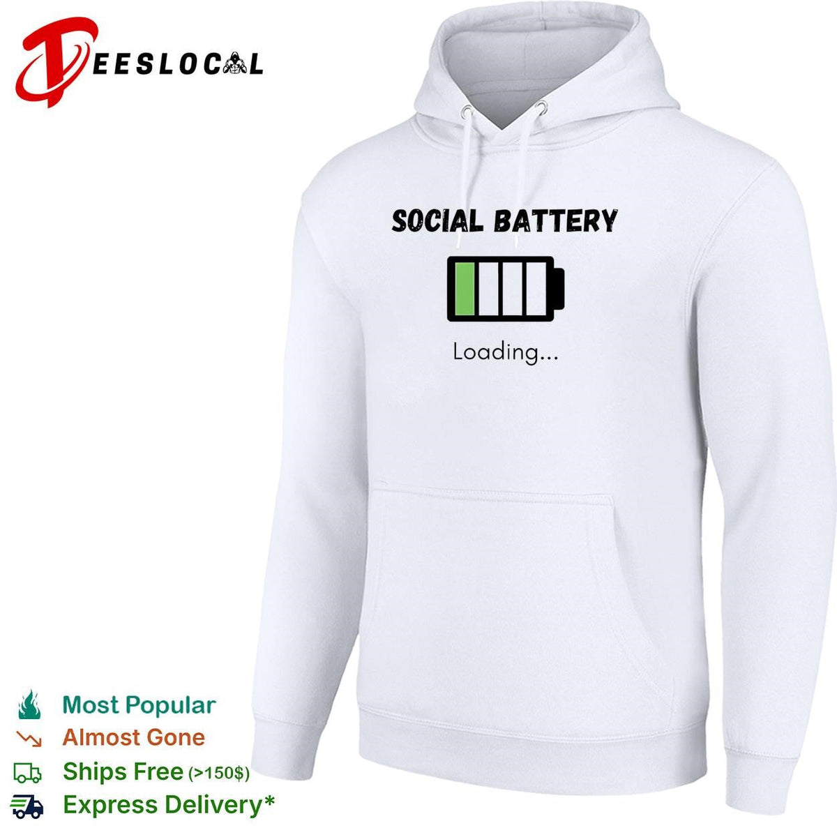 Social battery loading low introvert empty recharging funny shirt Unisex