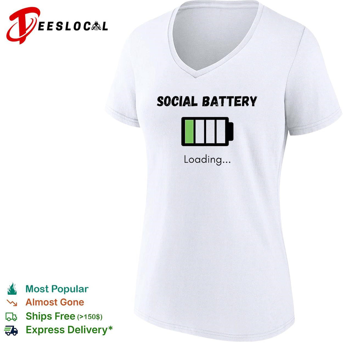 Social battery loading low introvert empty recharging funny shirt Unisex