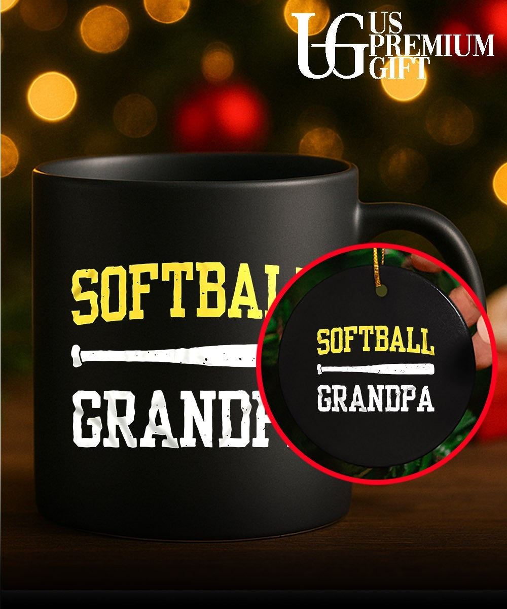Softball Grandpa Crossed Bats Proud Grandfather Game Day shirt Unisex