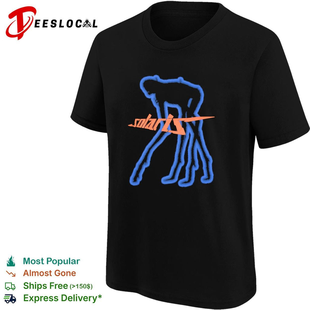Solaris blue humanoid figure sci-fi dark abstract graphic shirt Unisex