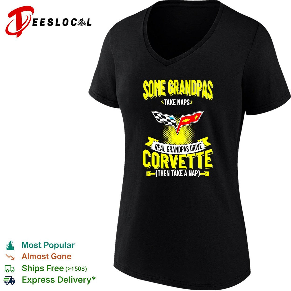 Some grandpas take naps real grandpas drive Corvette then take a nap humor shirt Unisex