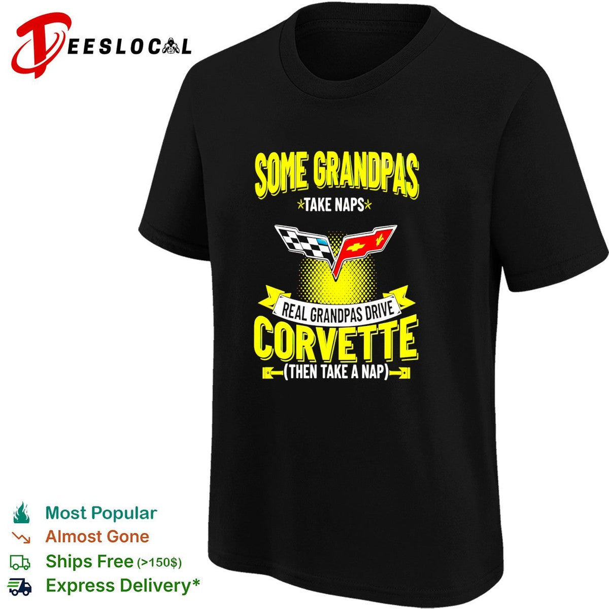 Some grandpas take naps real grandpas drive Corvette then take a nap humor shirt Unisex