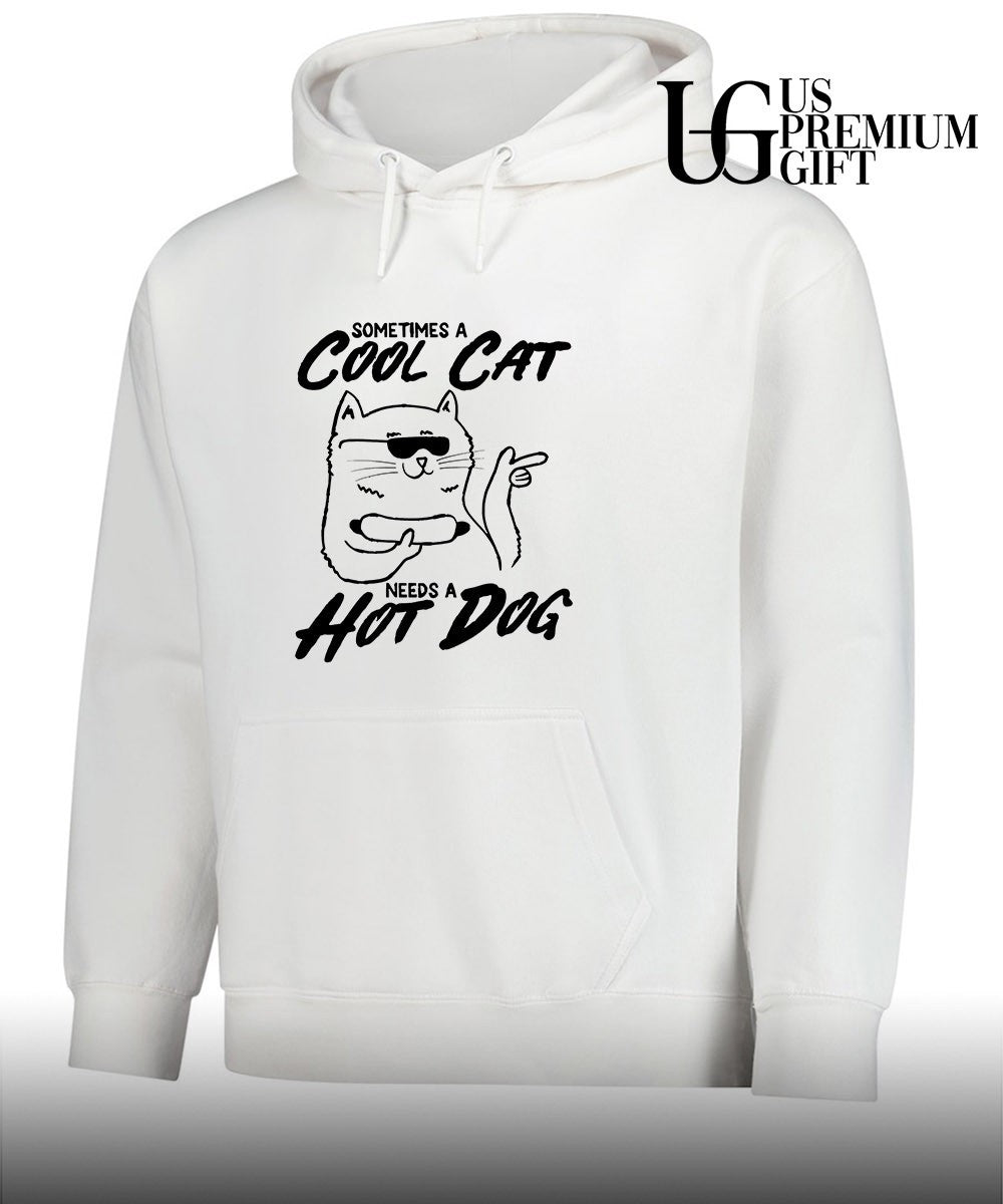 Sometimes a cool cat a needs a hot dog shirt Unisex