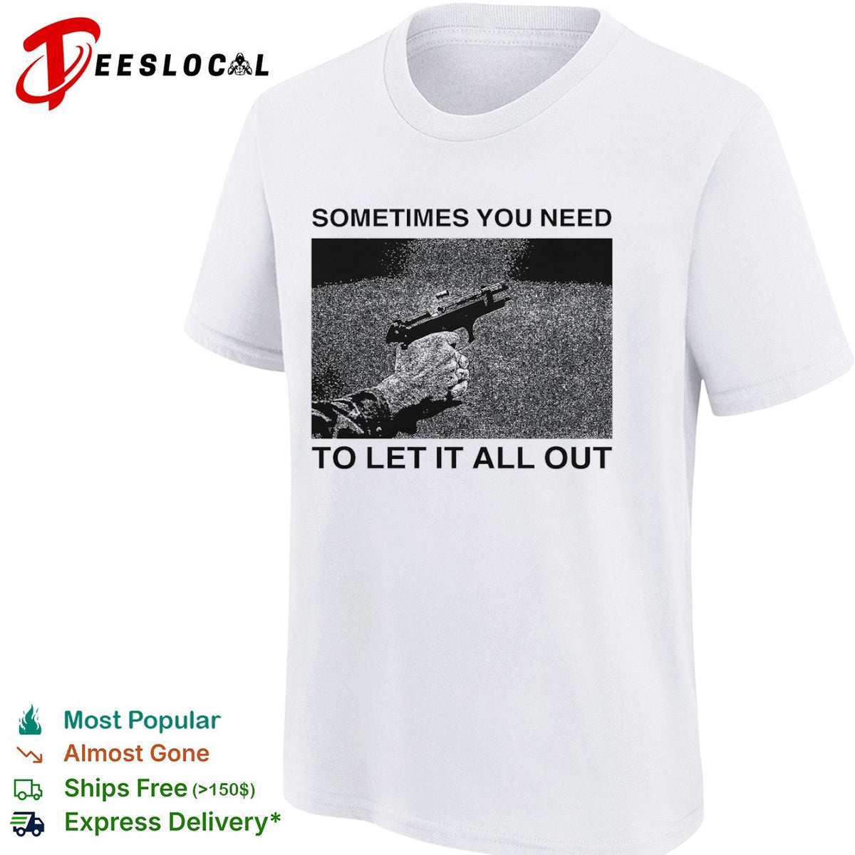 Sometimes you need to let it all out firearm ejecting shell casing shirt Unisex