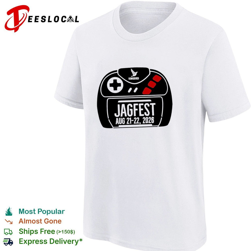 Songbird Jagfest Aug 21 22 2026 Atari Jaguar Video Game Retro Gaming Event shirt Unisex