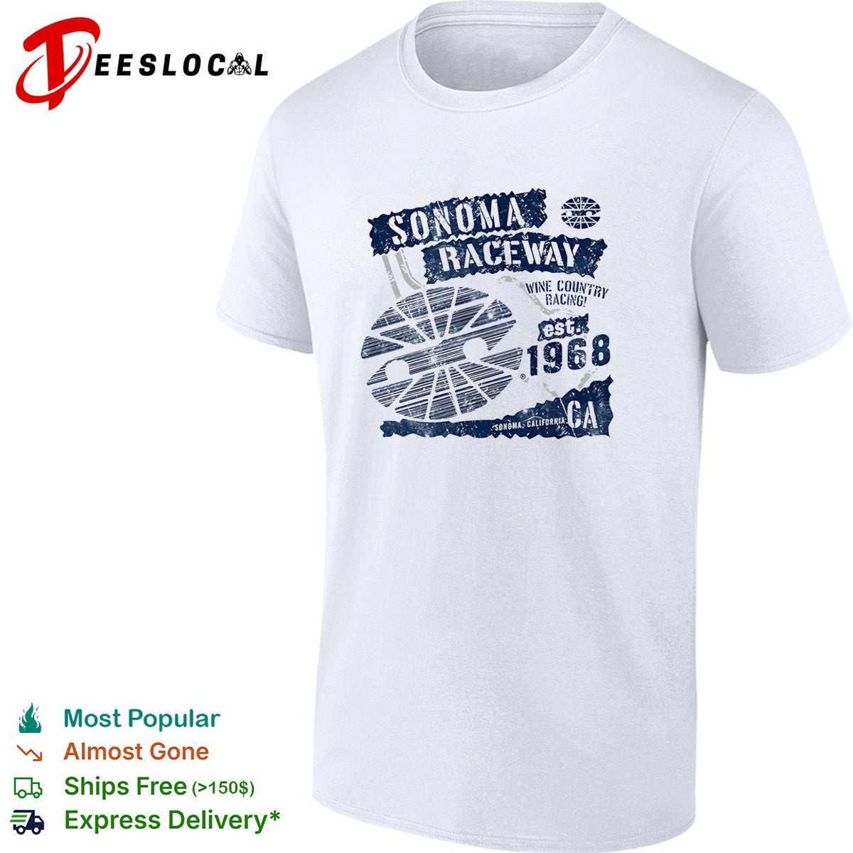 Sonoma Raceway wine country racing est 1968 California distressed vintage shirt Unisex