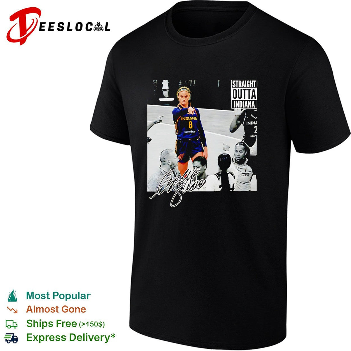 Sophie Cunningham Indiana Fever pointing straight outta Indiana meme shirt Unisex