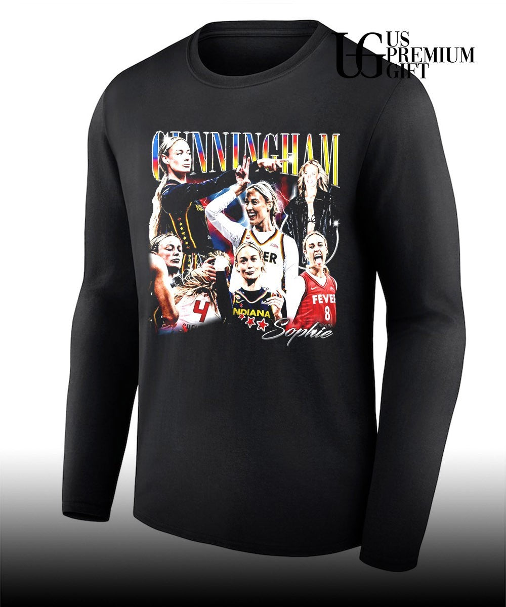 Sophie Cunningham pointing Indiana Fever WNBA signature graphic shirt Unisex
