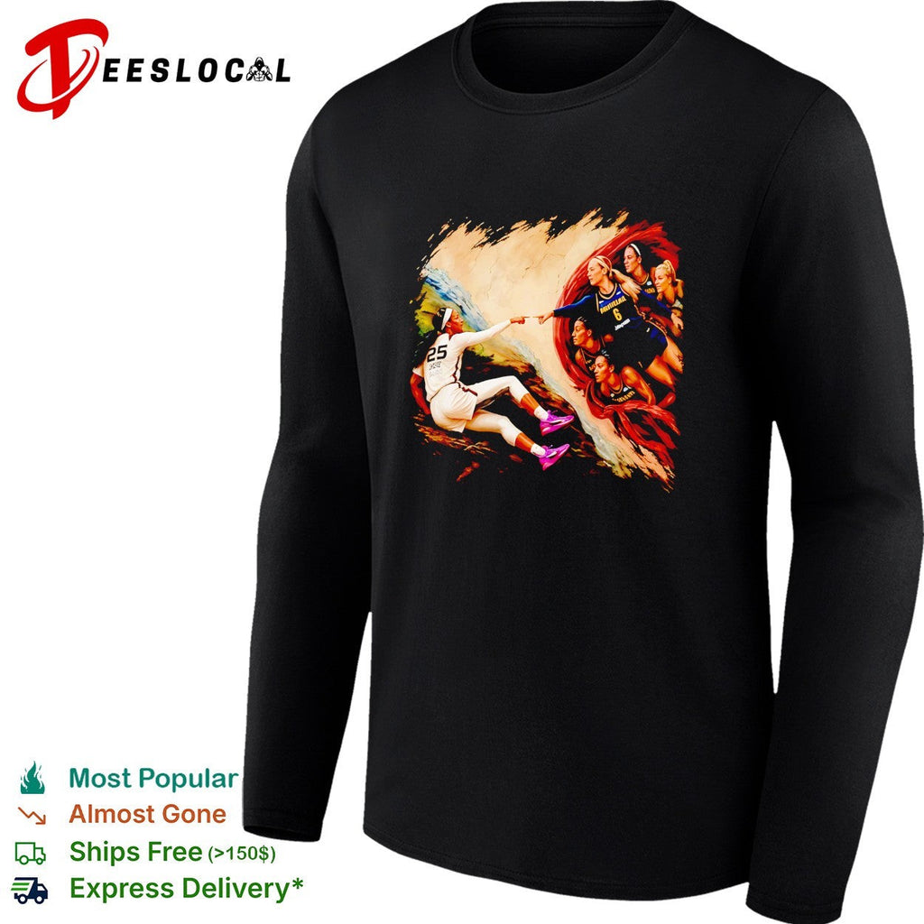 Sophie Cunningham vs Raven Johnson pointing WNBA The Creation of Adam style shirt Unisex