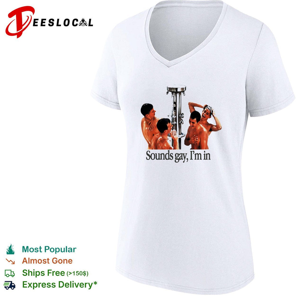 Sounds gay I’m in locker room shower four man LGBT funny shirt Unisex