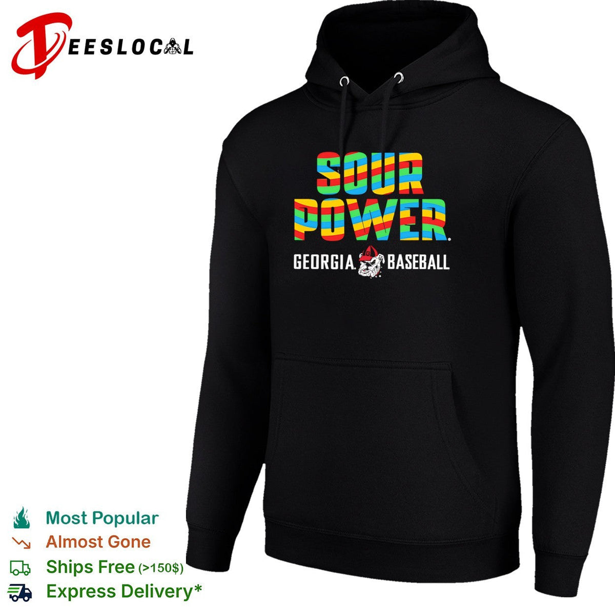 Sour Power Georgia Baseball Bulldog Mascot Sport Candy Theme Logo shirt Unisex