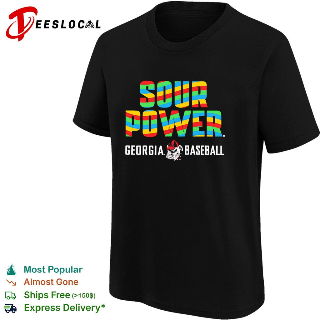 Sour Power Georgia Baseball Bulldog Mascot Sport Candy Theme Logo shirt Unisex
