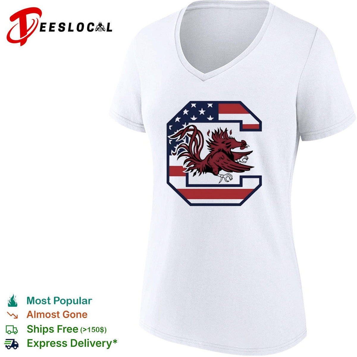 South Carolina Gamecocks Logo with American Flag shirt Unisex