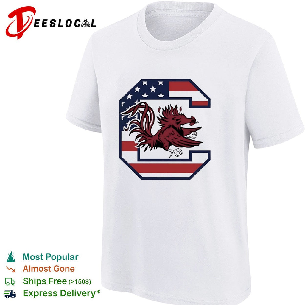 South Carolina Gamecocks Logo with American Flag shirt Unisex