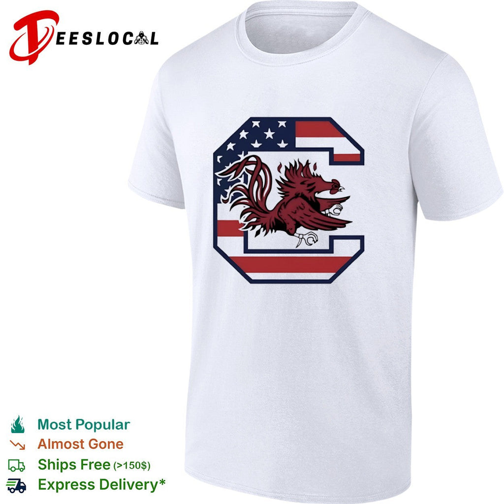 South Carolina Gamecocks Logo with American Flag shirt Unisex