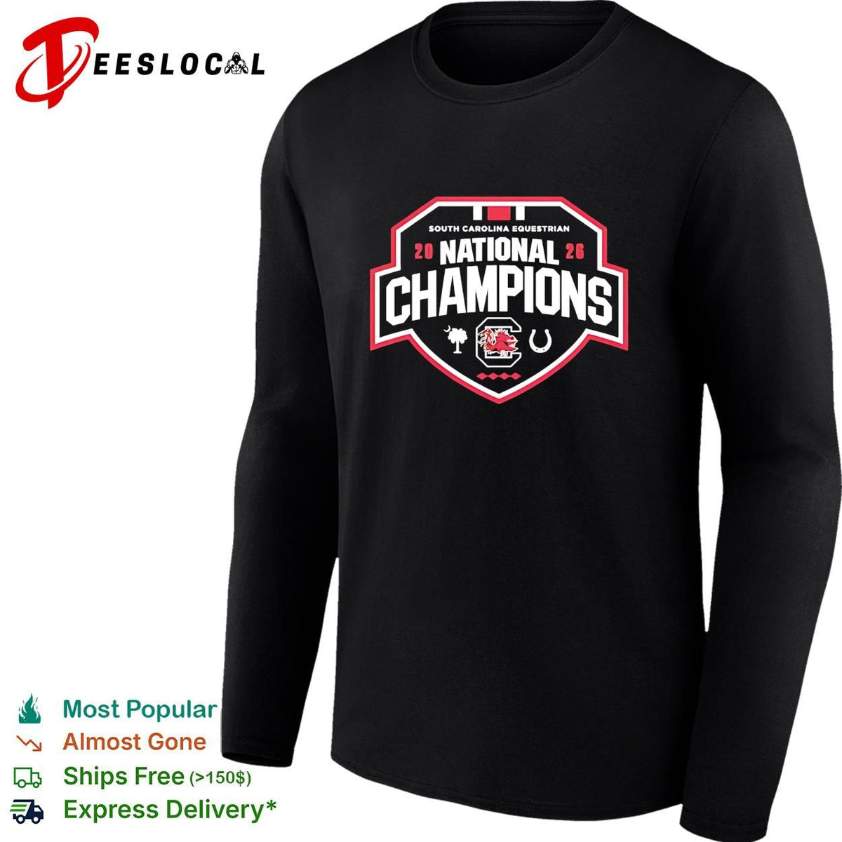 South Carolina equestrian national champions 2026 shield crest badge graphic shirt Unisex