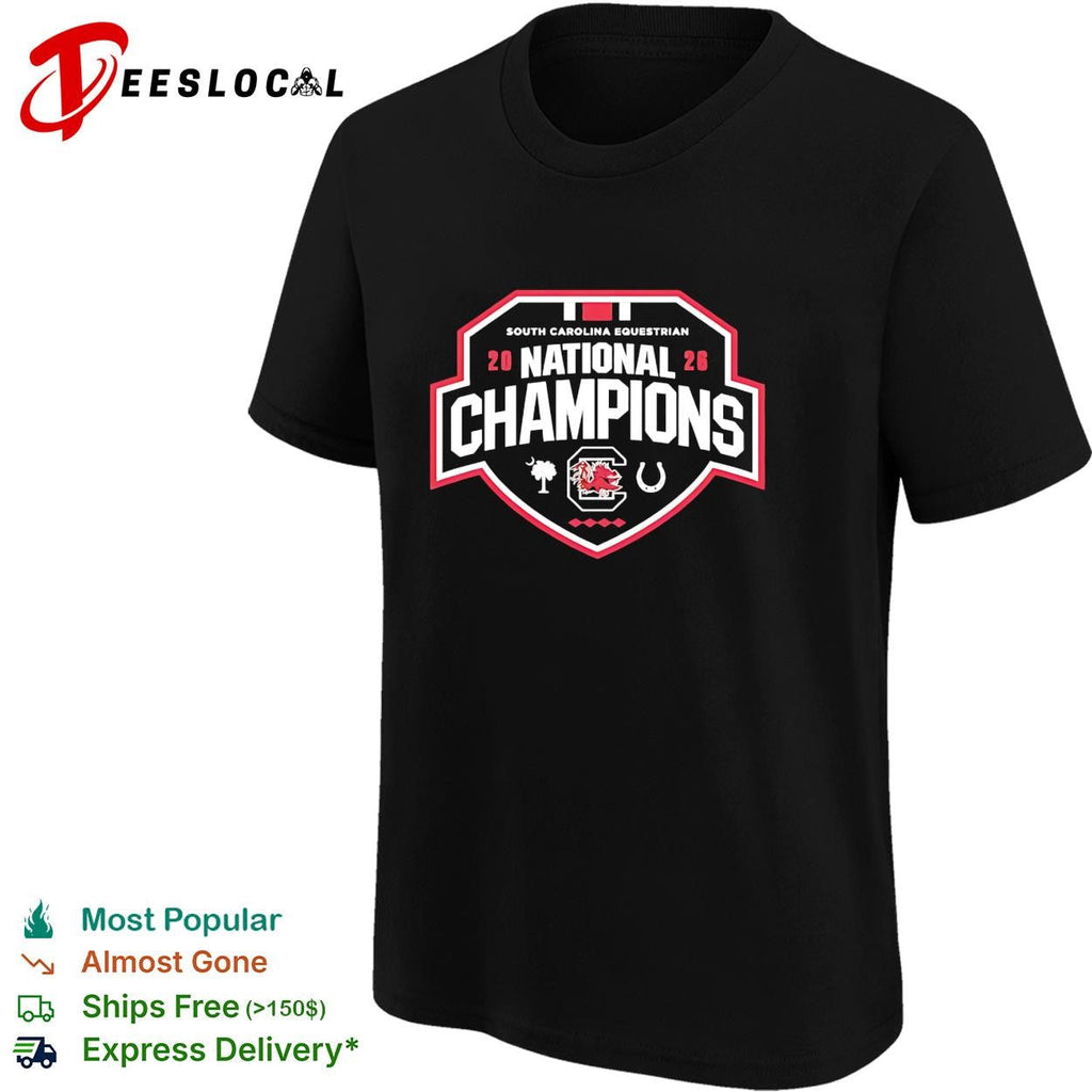 South Carolina equestrian national champions 2026 shield crest badge graphic shirt Unisex