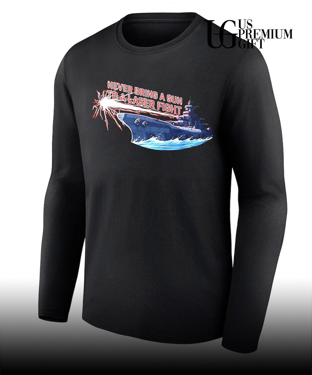 Space Battleship Yamato Never Bring a Gun to a Laser Fight shirt Unisex