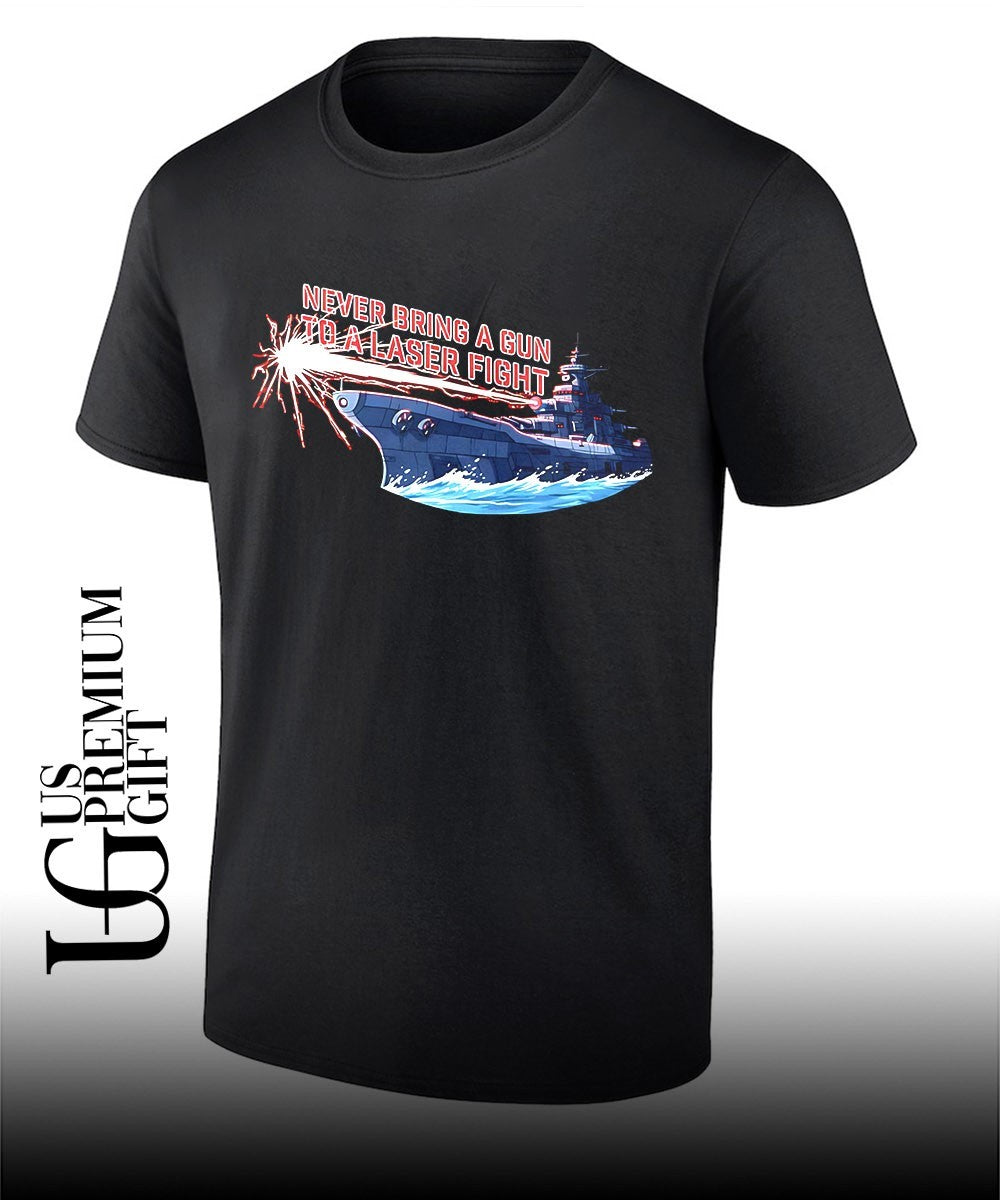 Space Battleship Yamato Never Bring a Gun to a Laser Fight shirt Unisex