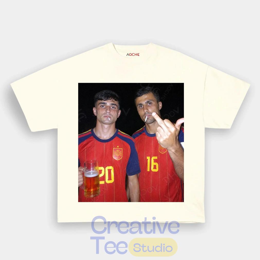 Spain Football Rodri x Pedri Drunk Middle Finger Unisex