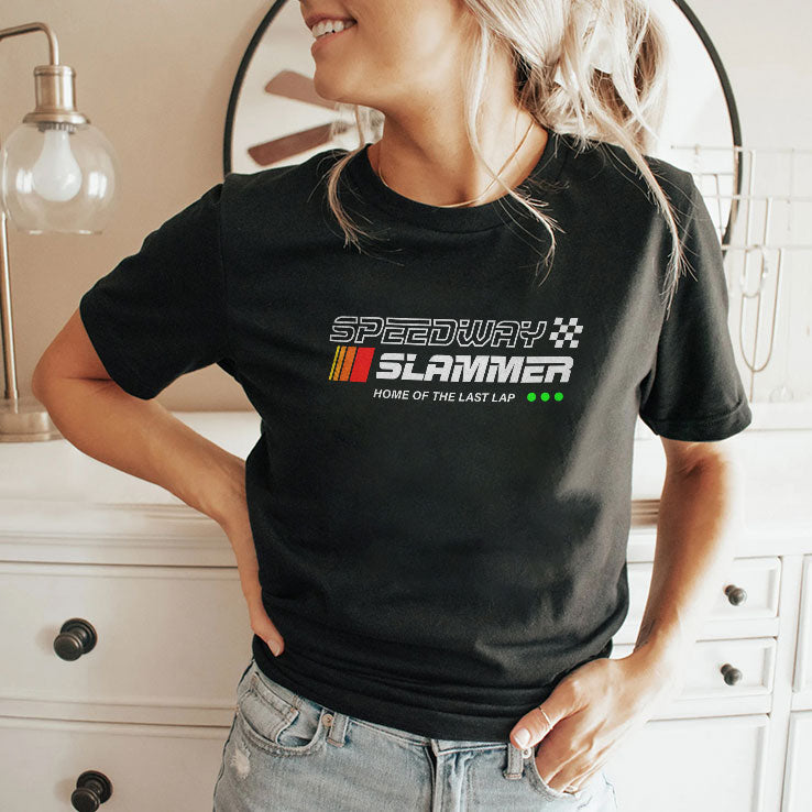 Speedway Slammer Home Of The Last Lap T Shirt Unisex
