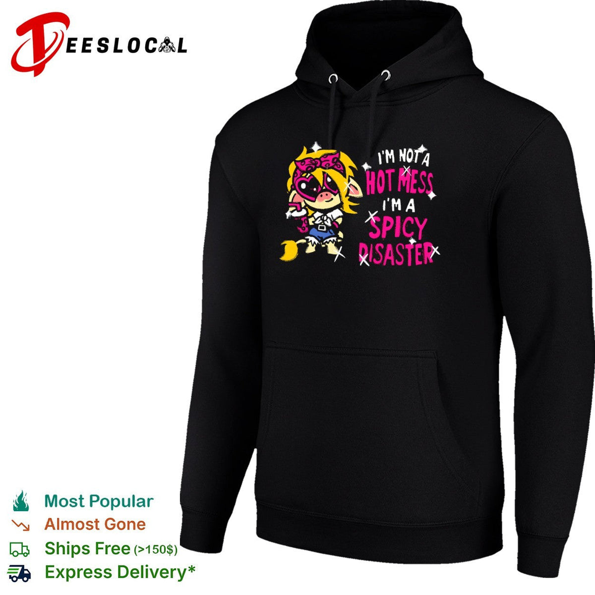 Spicy Disaster I am not a hot mess chibi cow shirt Unisex