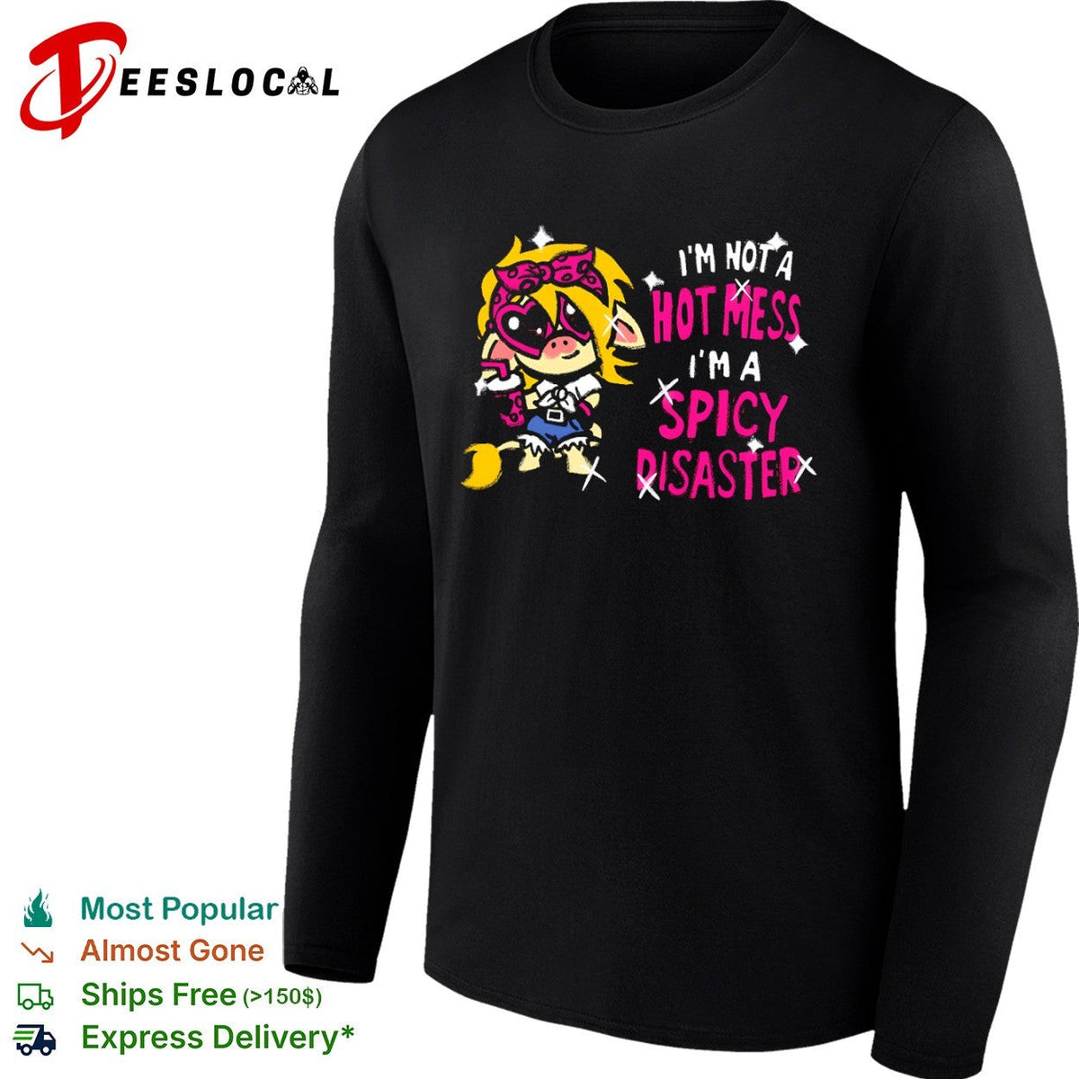 Spicy Disaster I am not a hot mess chibi cow shirt Unisex