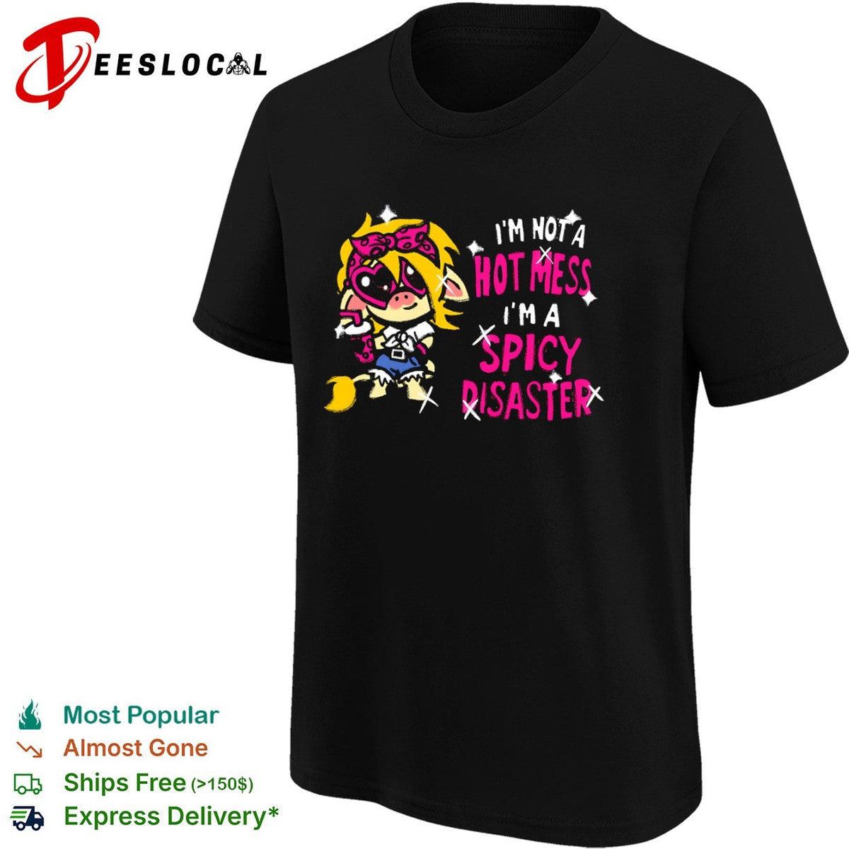 Spicy Disaster I am not a hot mess chibi cow shirt Unisex