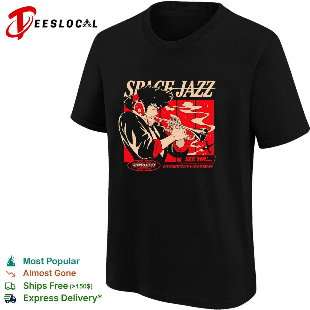 Spike Spiegel Cowboy Bebop Space Jazz See You Stereo Audio 1998 Jazz Soundtrack shirt Unisex