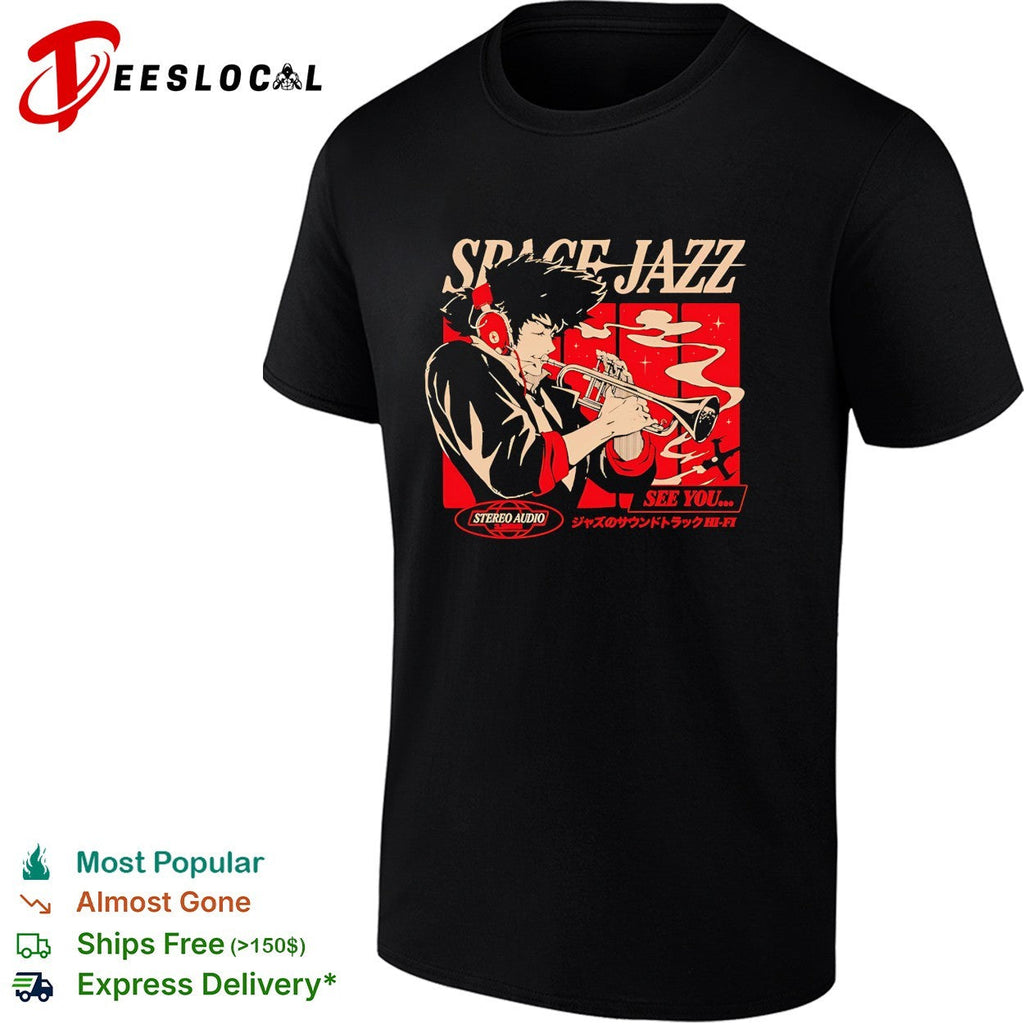 Spike Spiegel Cowboy Bebop Space Jazz See You Stereo Audio 1998 Jazz Soundtrack shirt Unisex