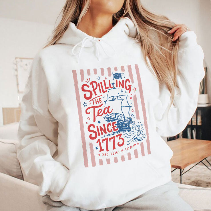 Spilling The Tea Since 1773 Funny Boston Tea Party Patriotic 4th of July T Shirt Unisex