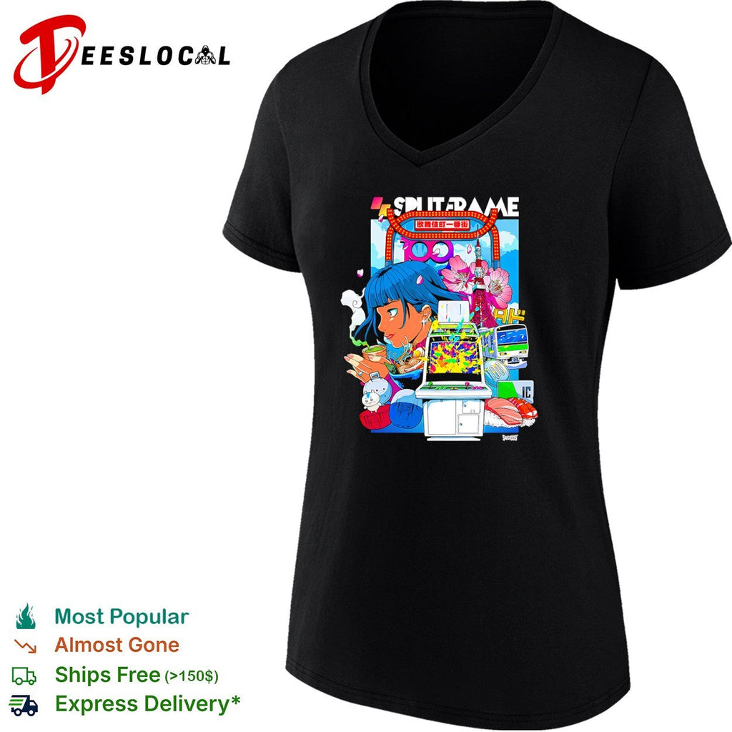 Splitframe Tokyo Ramen Arcade 100 IC Train Sakura Sushi Japanese Culture Shirt Unisex