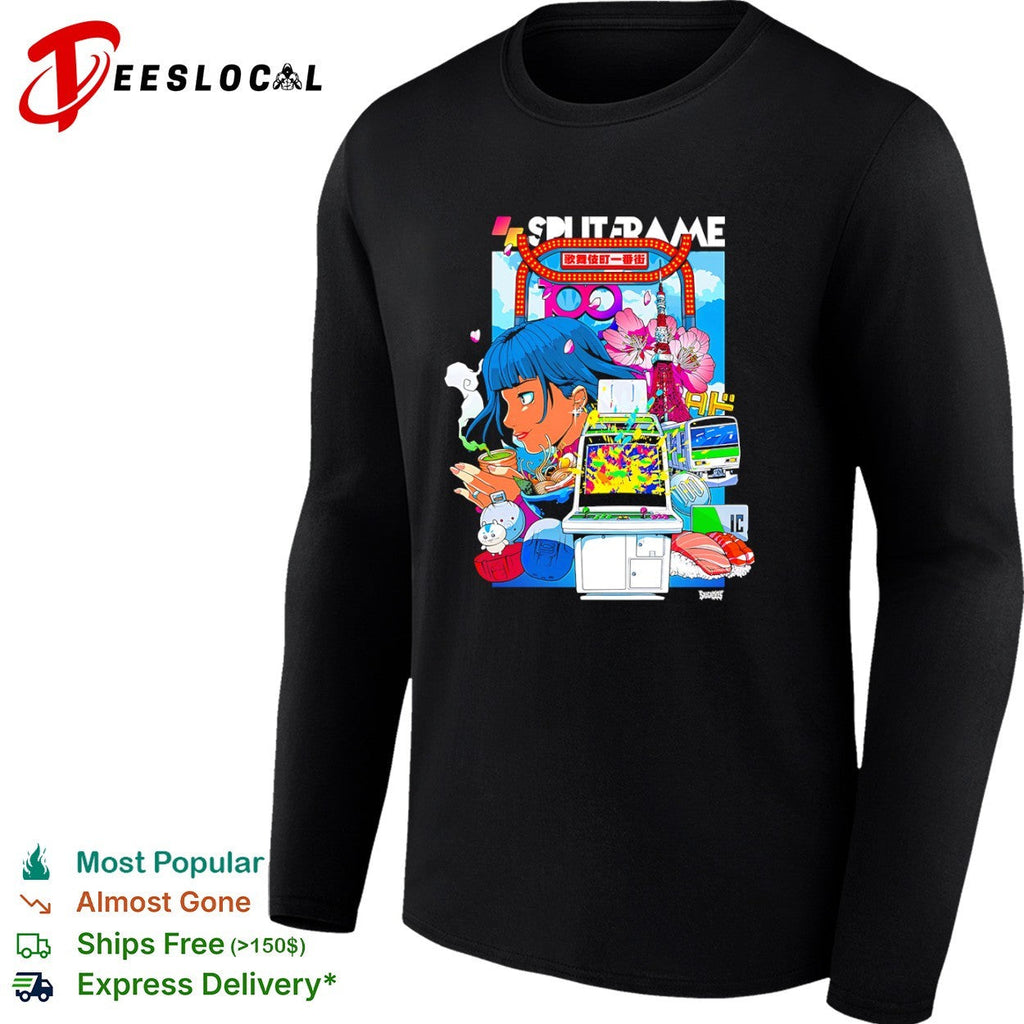 Splitframe Tokyo Ramen Arcade 100 IC Train Sakura Sushi Japanese Culture Shirt Unisex