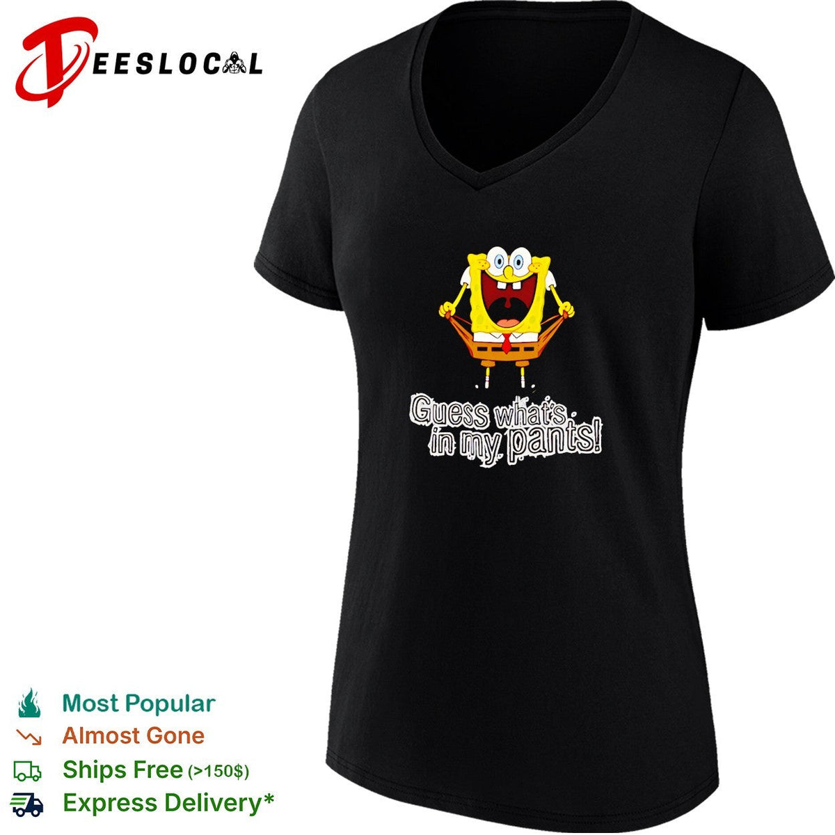 SquarePants guess what’s in my pants funny cartoon meme graphic shirt Unisex