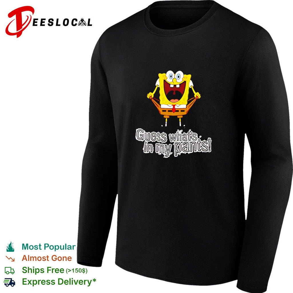 SquarePants guess what’s in my pants funny cartoon meme graphic shirt Unisex